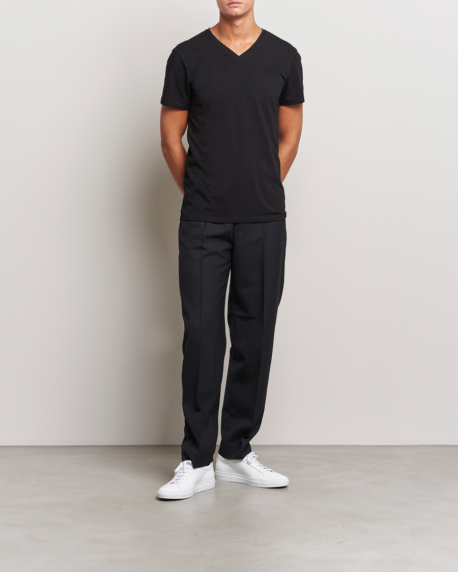 Heren | T-shirts | Bread & Boxers | 2-Pack V-Neck T-Shirt Black