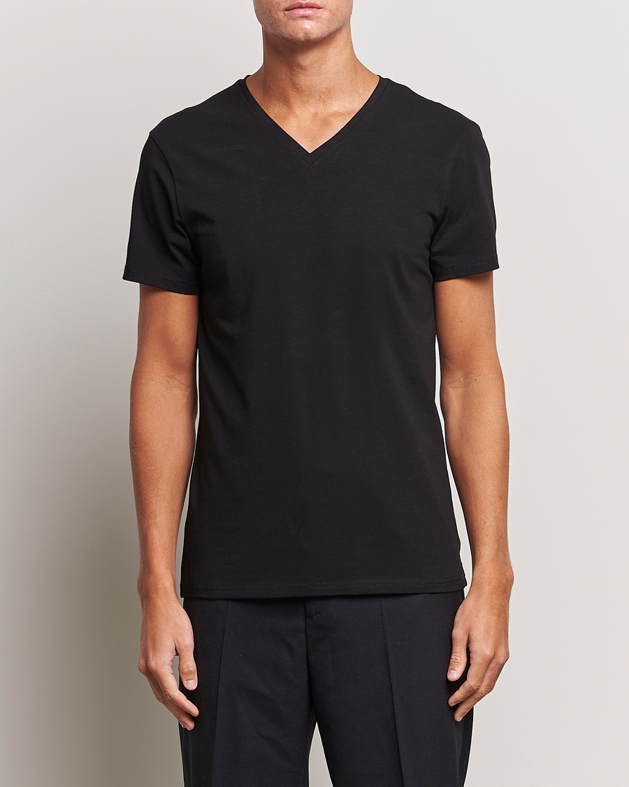 Heren | Zwarte T-shirts | Bread & Boxers | 2-Pack V-Neck T-Shirt Black