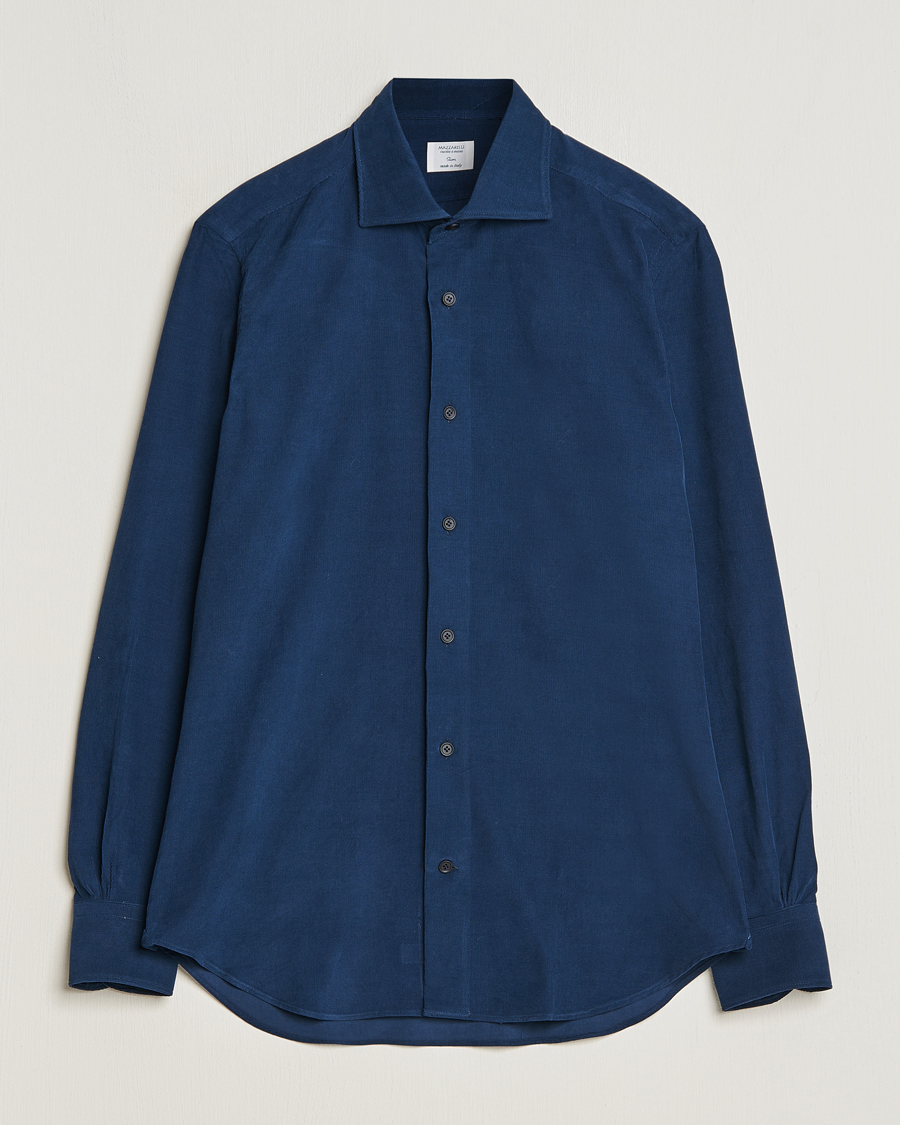 Heren | Overhemden | Mazzarelli | Soft Corduroy Shirt Navy