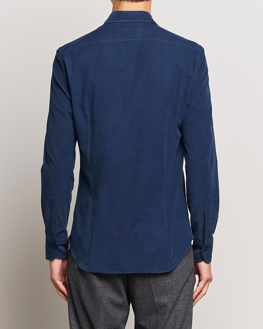 Heren | Overhemden | Mazzarelli | Soft Corduroy Shirt Navy