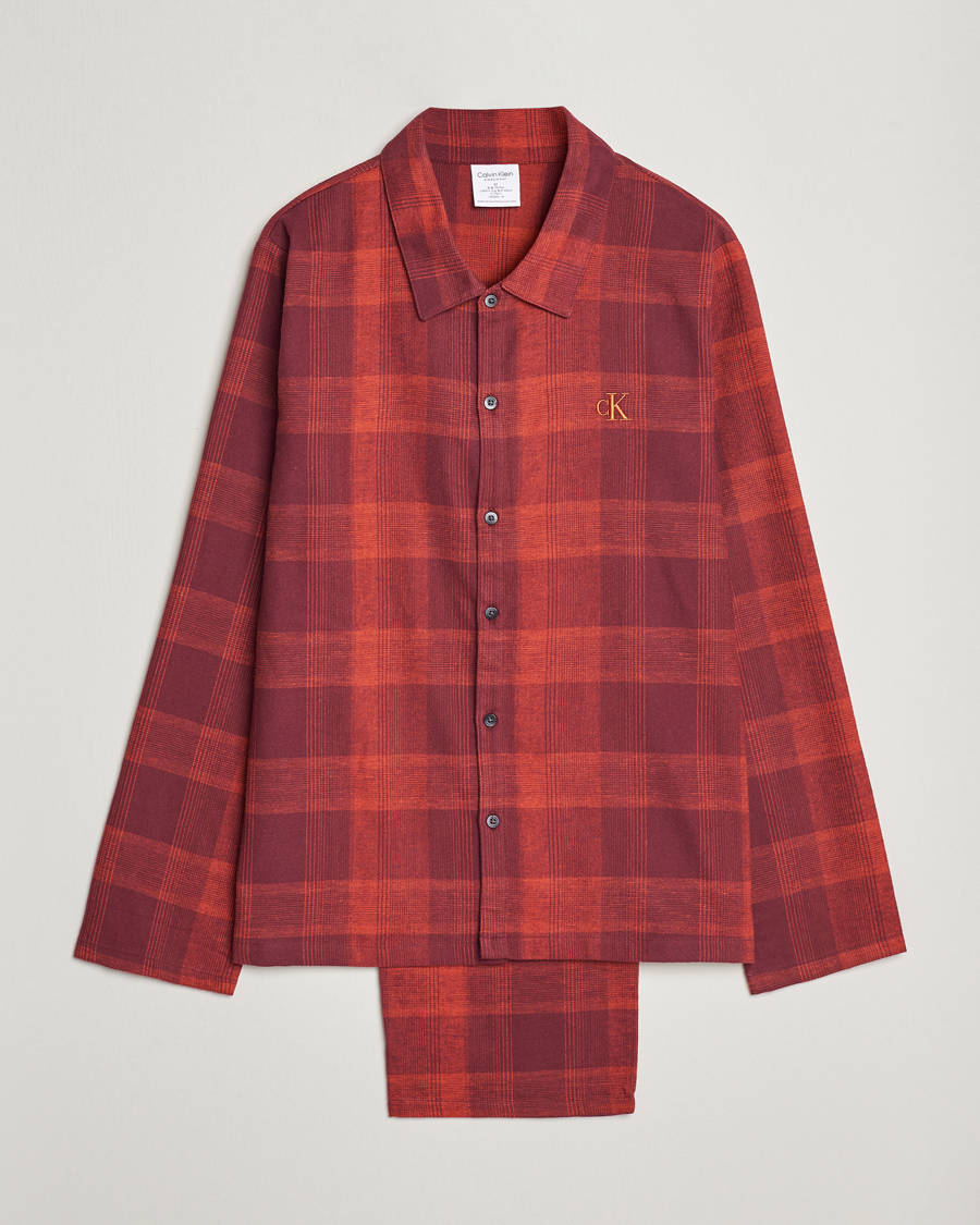 Heren |  | Calvin Klein | Cotton Checked Pyjama Set Red
