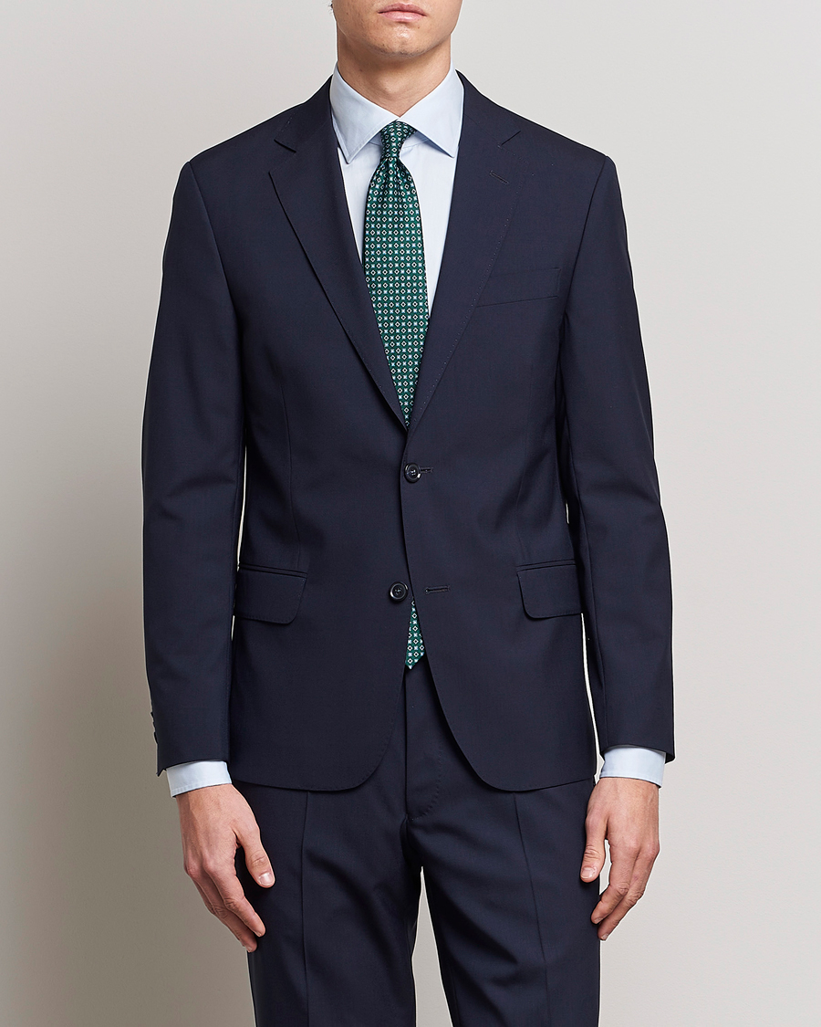 Heren | Blazers | Oscar Jacobson | Edmund Wool Blazer Blue