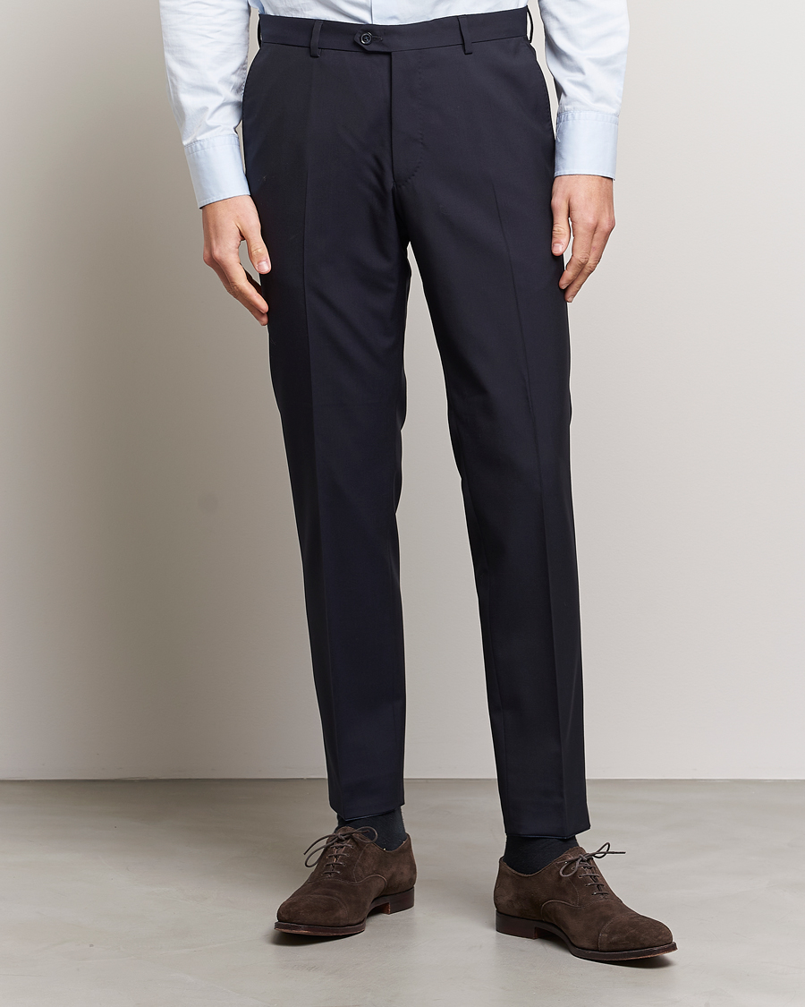 Heren | Broeken | Oscar Jacobson | Denz Wool Trousers Navy