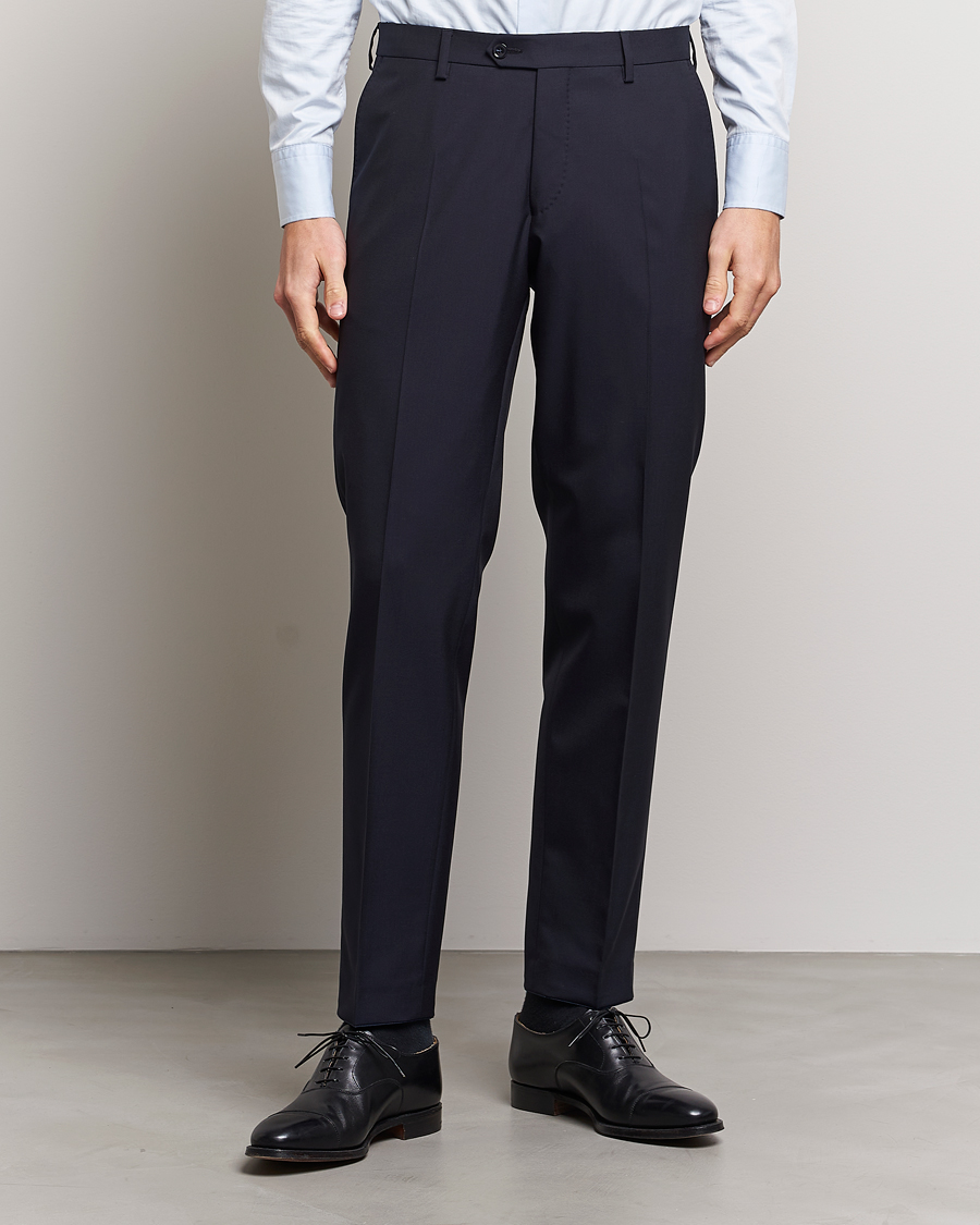 Men |  | Oscar Jacobson | Diego Wool Trousers Navy