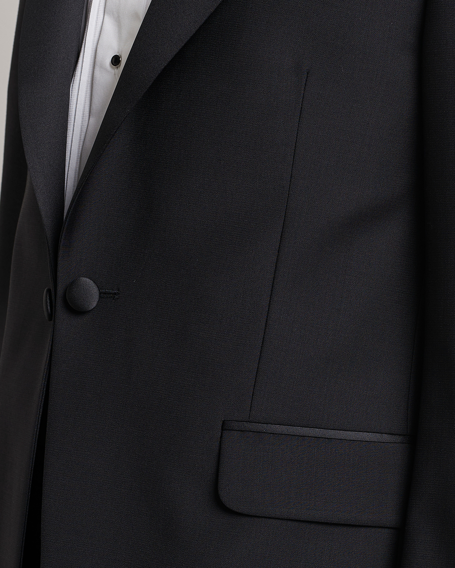 Heren | Blazers | Oscar Jacobson | Frampton Wool Tuxedo Blazer Black