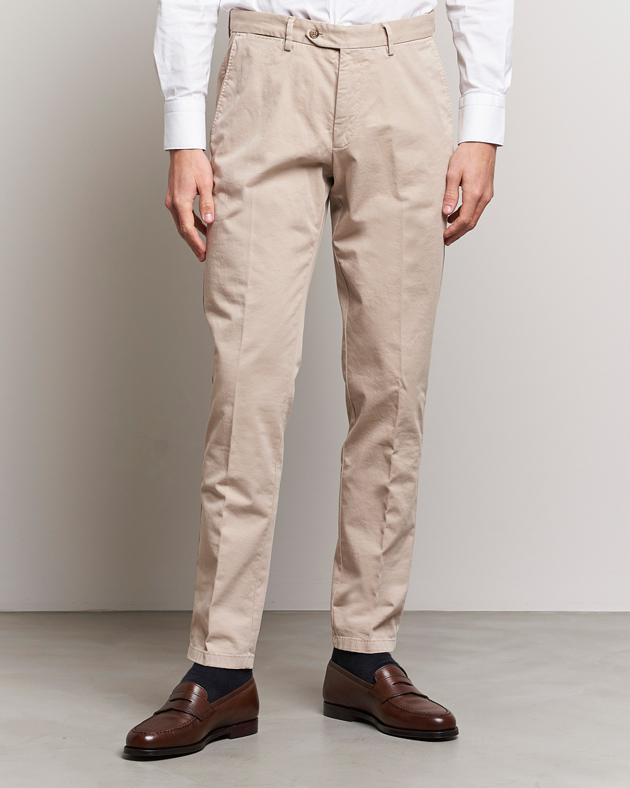 Heren | Oscar Jacobson | Oscar Jacobson | Danwick Cotton Trousers Beige