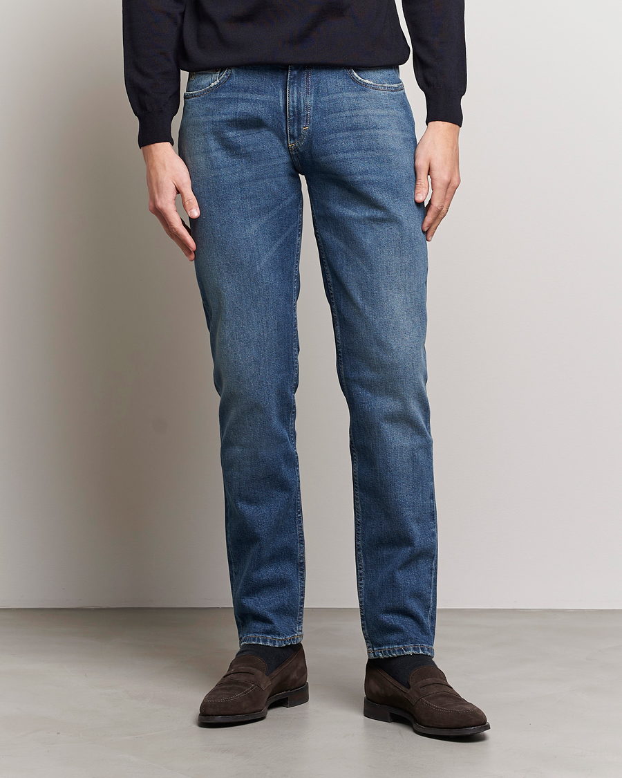 Heren | Jeans | Oscar Jacobson | Albert Cotton Stretch Jeans Vintage Wash