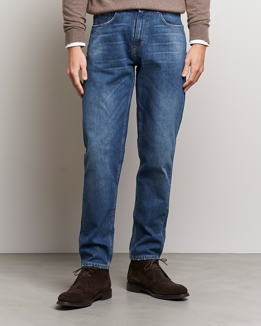 Heren | Jeans | Oscar Jacobson | Karl Cotton Stretch Jeans Vintage Wash