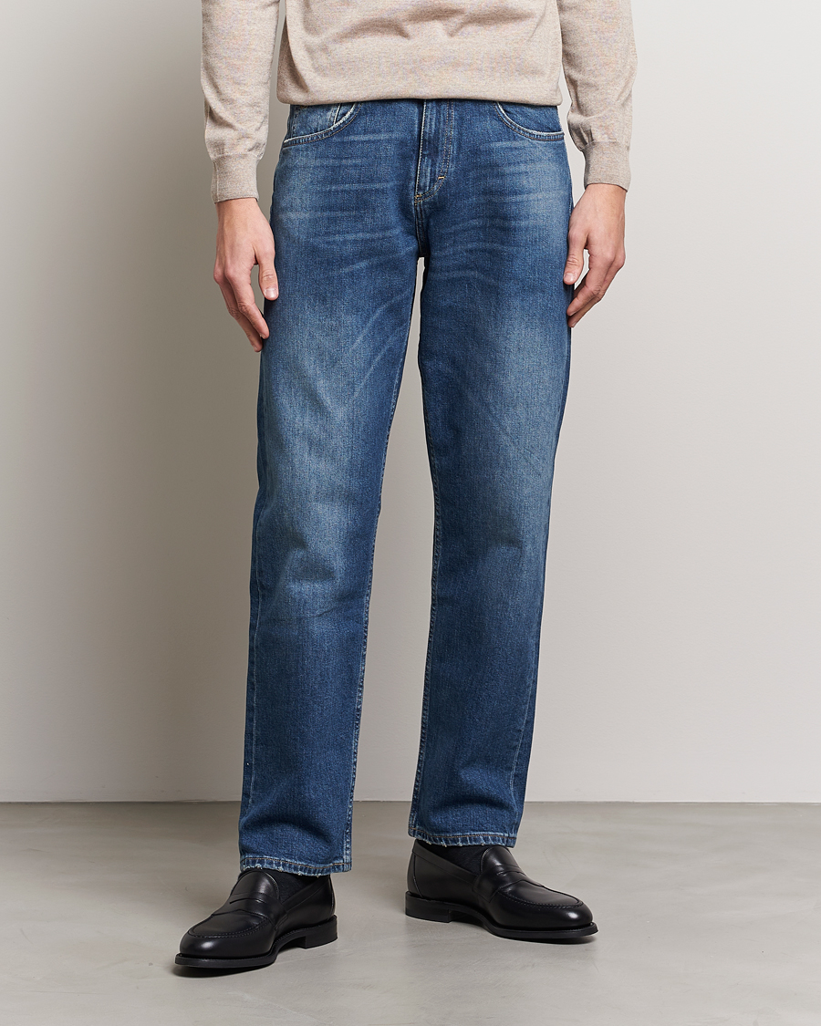 Heren | Blauwe jeans | Oscar Jacobson | Johan Cotton Stretch Jeans Vintage Wash