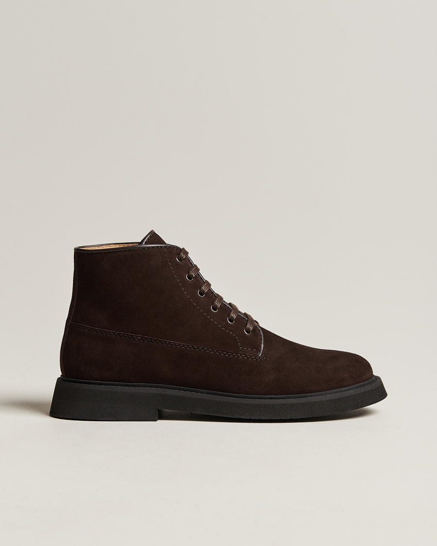 Heren | A.P.C. Suede Lace Up Boots Dark Brown | A.P.C. | Suede Lace Up Boots Dark Brown