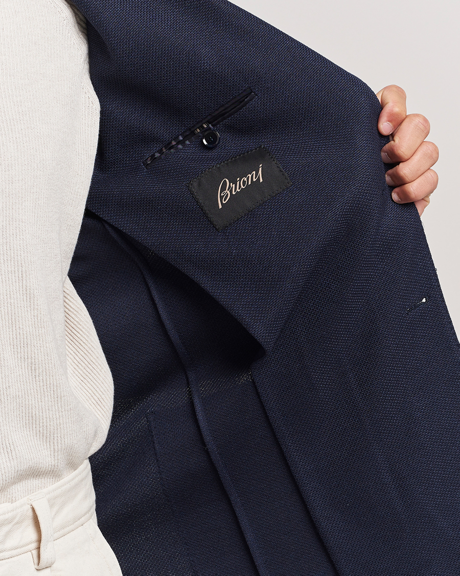 Heren | Blazers | Brioni | Wool/Silk Jacquard Jersey Blazer Navy