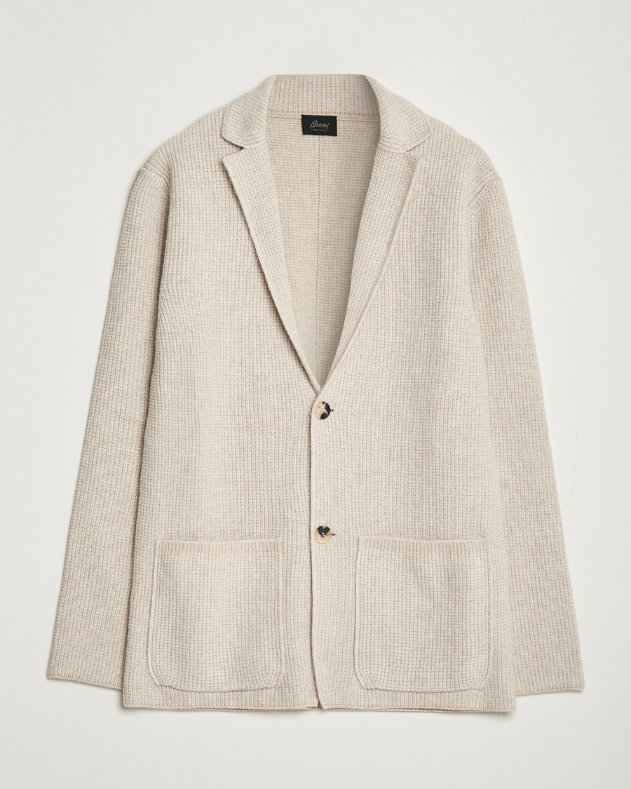 Heren | Truien | Brioni | Cashmere Jacquard Cardigan Beige