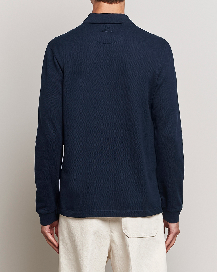 Heren | Truien | Brioni | Cotton Piquet Long Sleeve Polo Navy