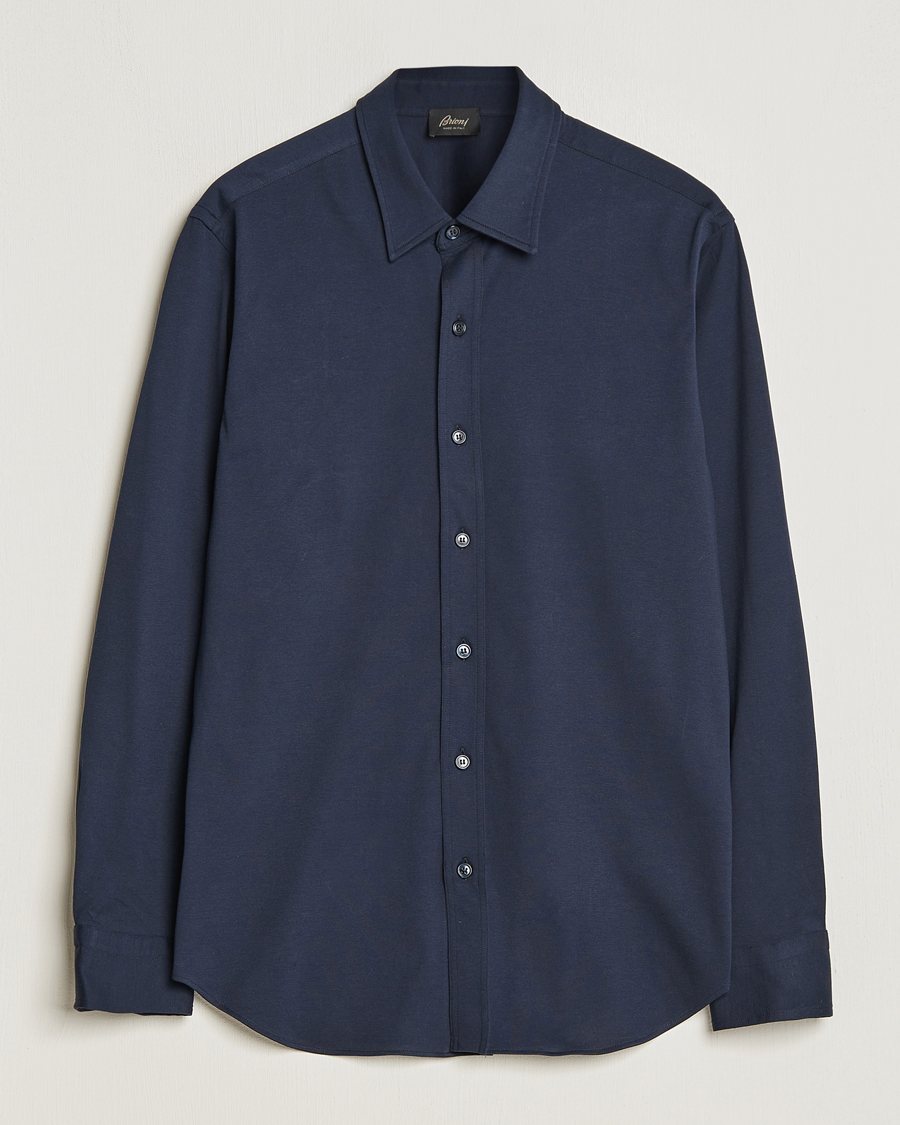 Heren | Brioni | Brioni | Soft Cotton Jersey Shirt Navy