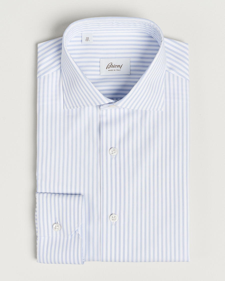 Heren | Brioni | Brioni | Slim Fit Striped Dress Shirt Light Blue