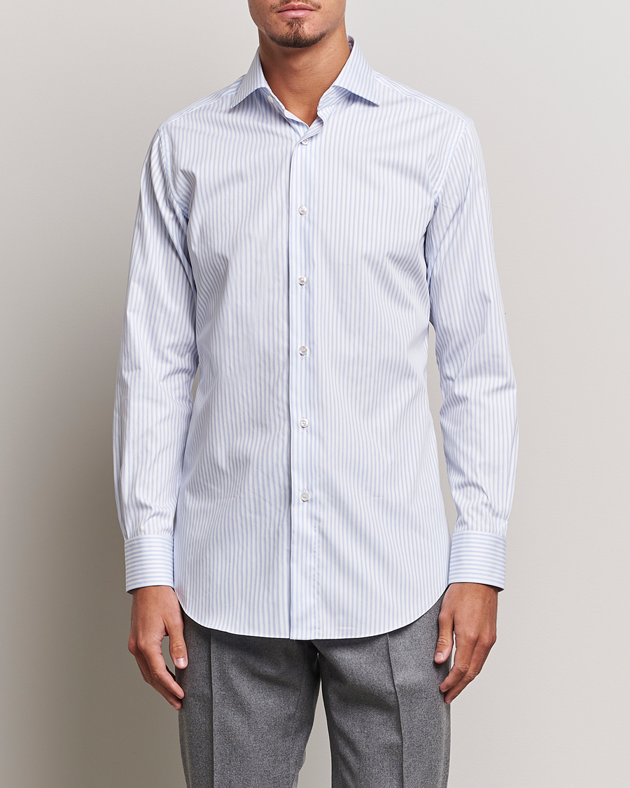 Heren | Zakelijke overhemden | Brioni | Slim Fit Striped Dress Shirt Light Blue