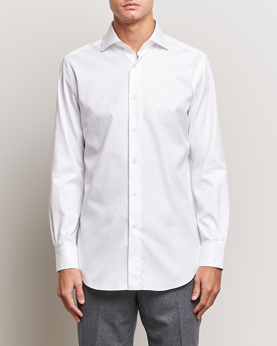 Heren | Brioni | Brioni | Slim Fit Royal Oxford Dress Shirt White