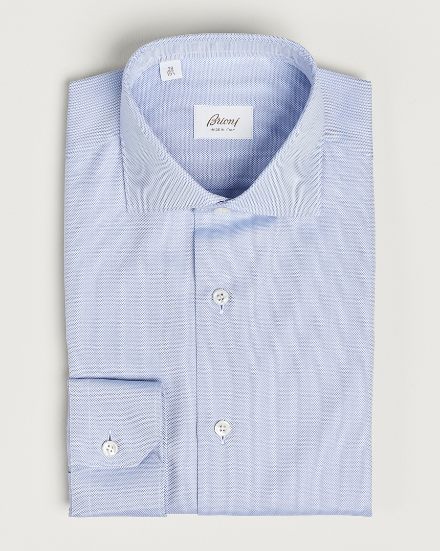 Heren | Overhemden | Brioni | Slim Fit Royal Oxford Dress Shirt Light Blue