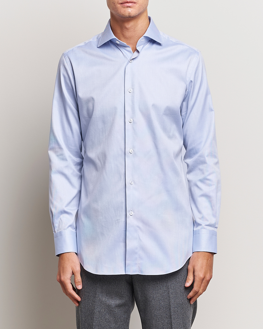 Heren | Overhemden | Brioni | Slim Fit Royal Oxford Dress Shirt Light Blue