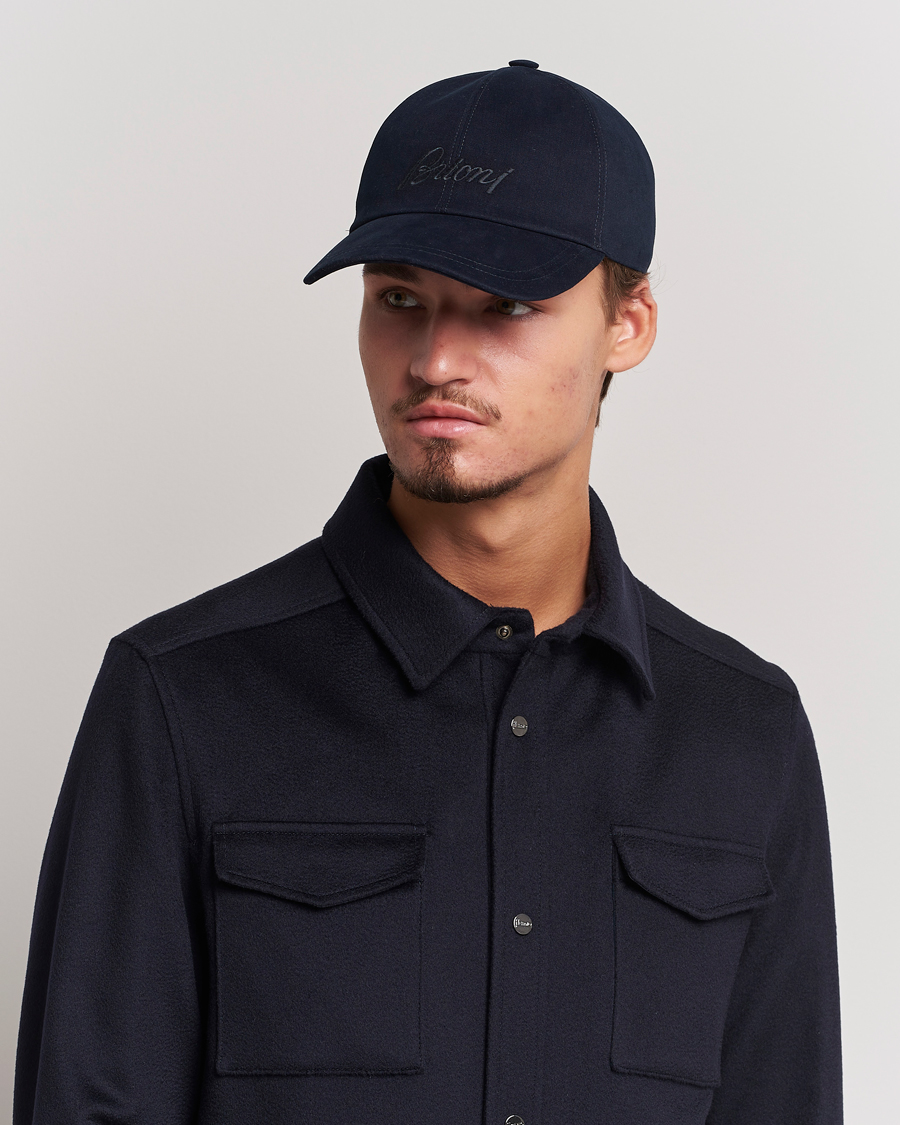 Heren |  | Brioni | Soft Wool Baseball Cap Navy