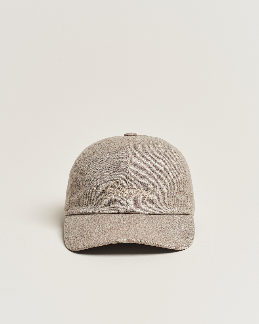 Heren | Brioni Soft Flannel Baseball Cap Beige Melange | Brioni | Soft Flannel Baseball Cap Beige Melange