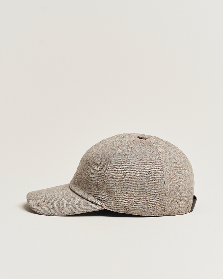 Heren | Brioni Soft Flannel Baseball Cap Beige Melange | Brioni | Soft Flannel Baseball Cap Beige Melange