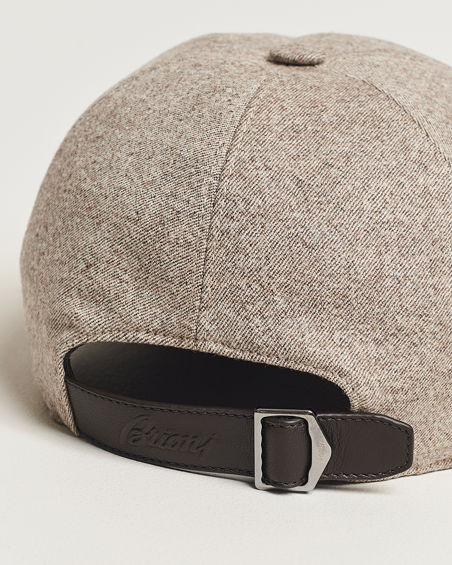 Heren | Brioni Soft Flannel Baseball Cap Beige Melange | Brioni | Soft Flannel Baseball Cap Beige Melange