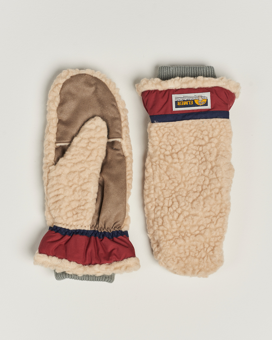 Heren | Elmer by Swany Miyo Wool Teddy Mittens Beige/Wine | Elmer by Swany | Miyo Wool Teddy Mittens Beige/Wine