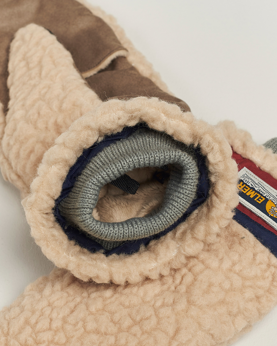 Men | Gloves | Elmer by Swany | Miyo Wool Teddy Mittens Beige/Wine