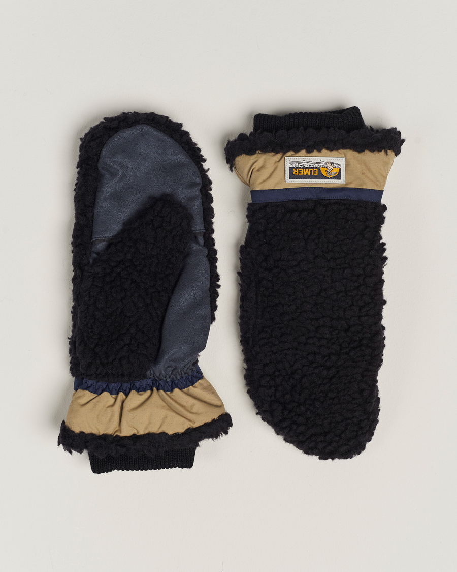 Heren | Elmer by Swany Miyo Wool Teddy Mittens Black | Elmer by Swany | Miyo Wool Teddy Mittens Black