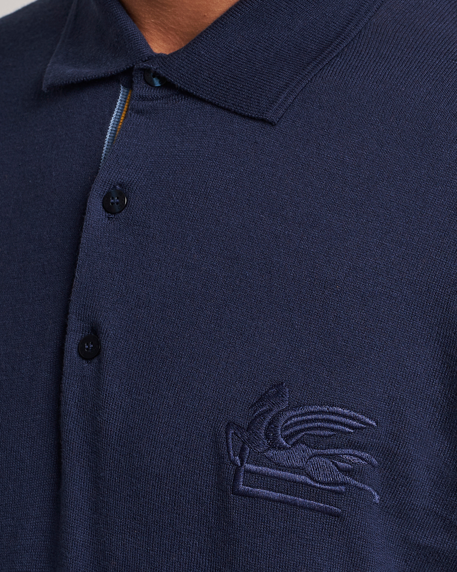 Heren | Polo's | Etro | Cotton/Cashmere Polo Navy