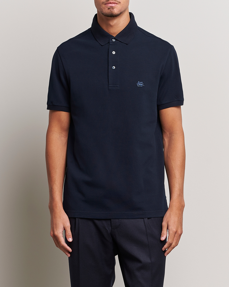 Heren | Polo's | Etro | Short Sleeve Contrast Polo Navy