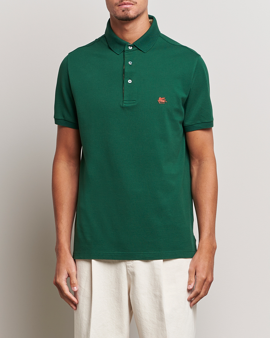 Heren | Etro | Etro | Short Sleeve Contrast Polo Dark Green