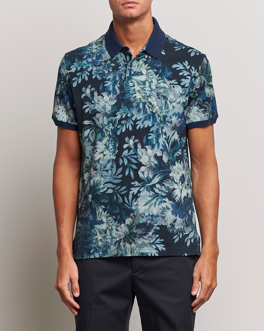 Heren | Etro | Etro | Short Sleeve Printed Polo Dark Blue