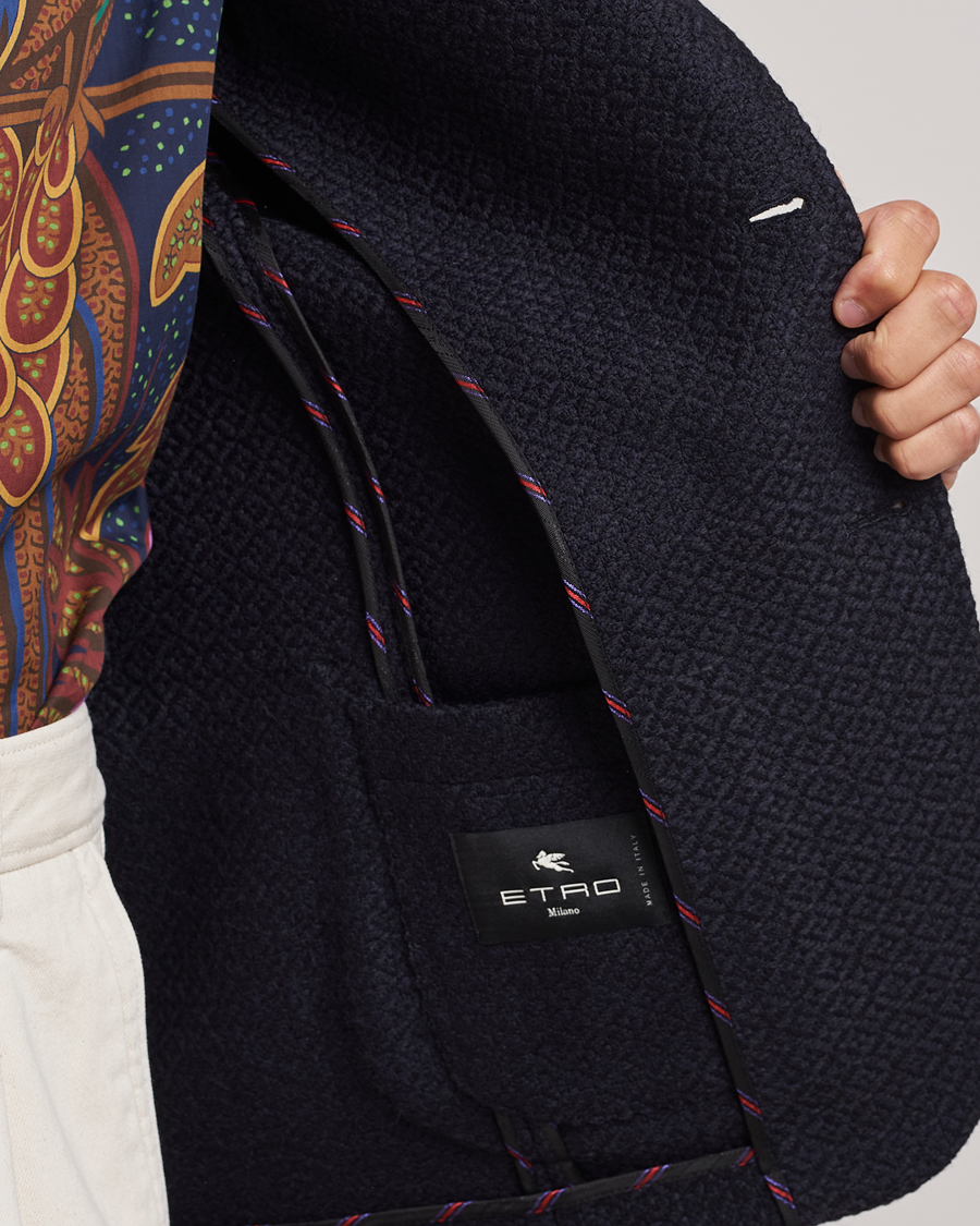 Heren | Blazers | Etro | Jacquard Jersey Blazer Navy