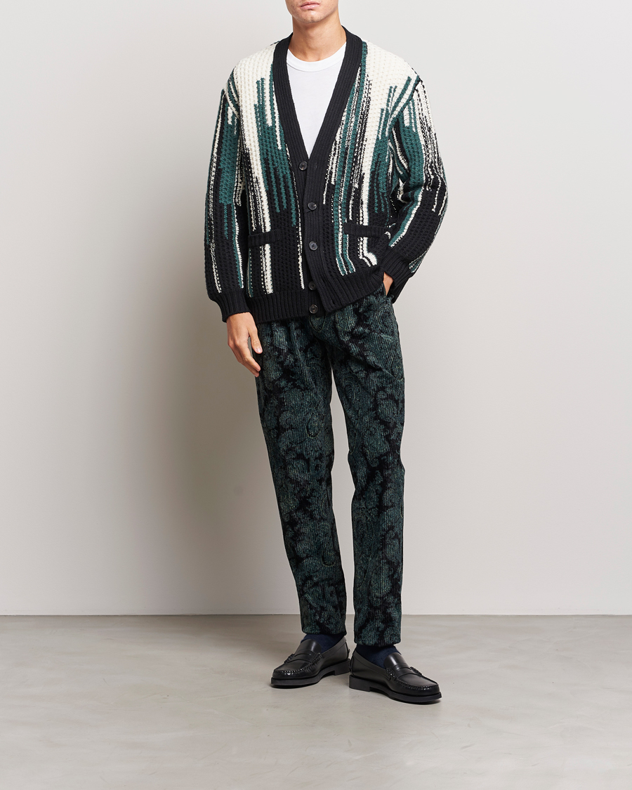 Heren | Broeken | Etro | Tailored Paisley Corduroy Trousers Dark Blue