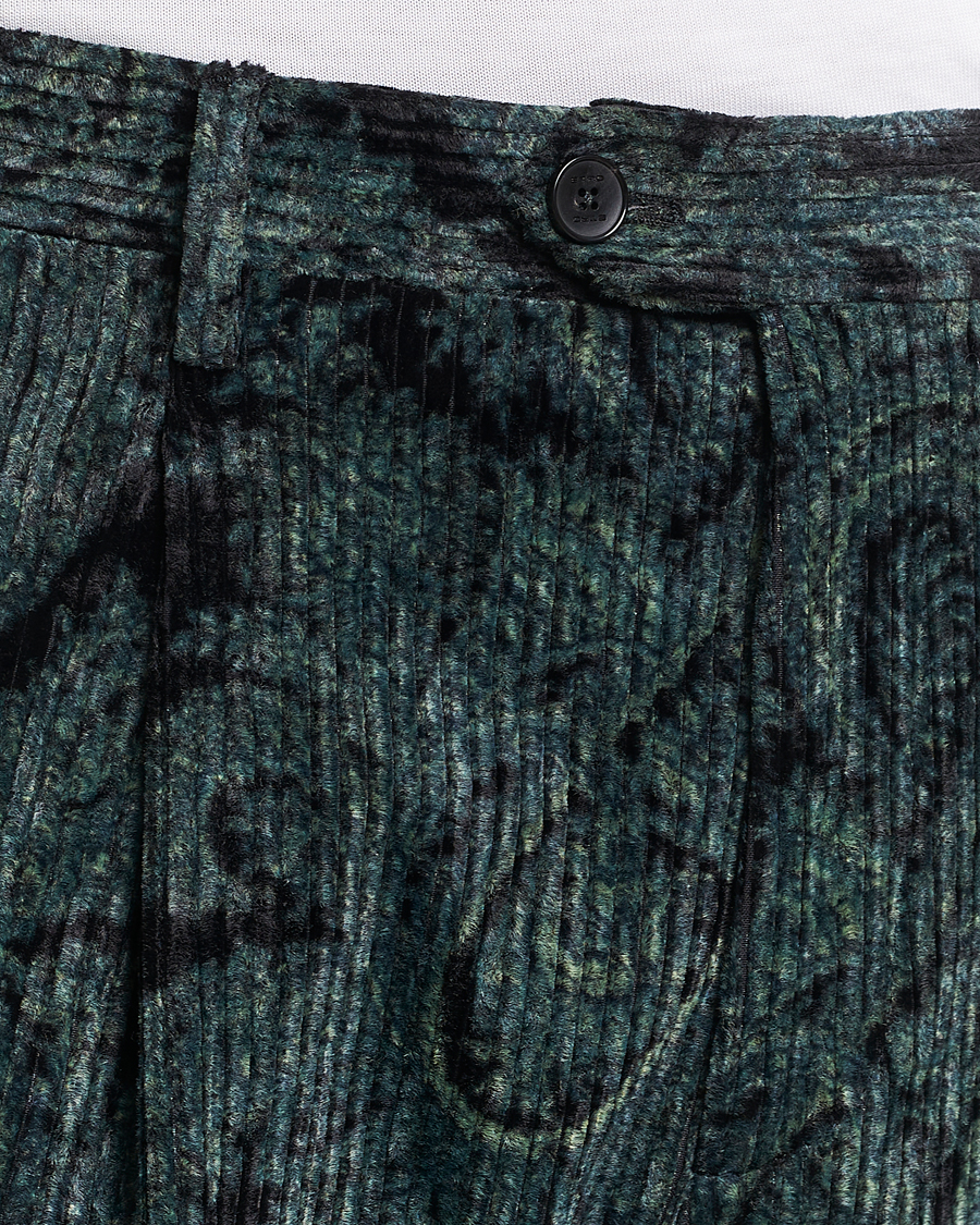 Heren | Broeken | Etro | Tailored Paisley Corduroy Trousers Dark Blue