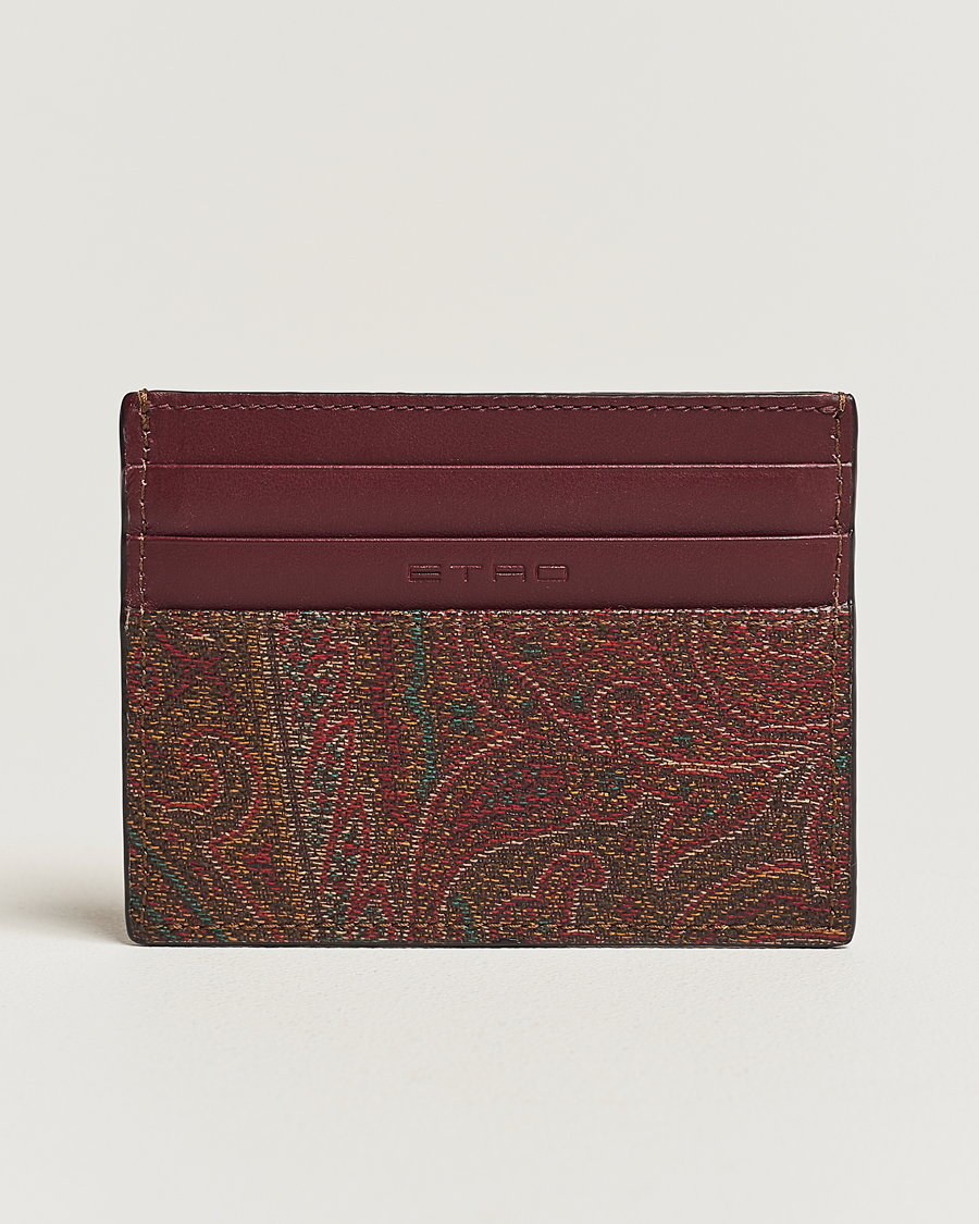 Heren |  | Etro | Paisley Leather Cardholder Burgundy