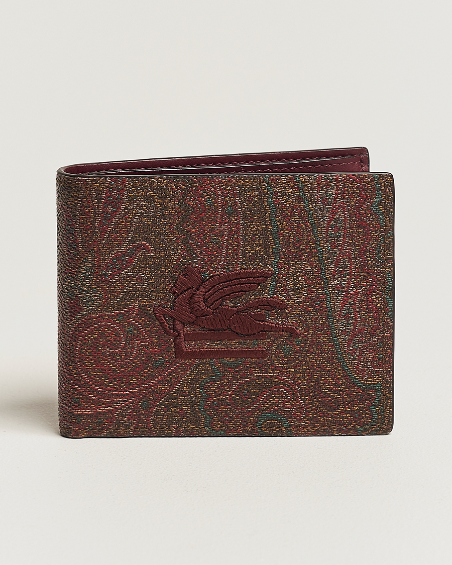 Heren | Etro Paisley Leather Wallet Burgundy | Etro | Paisley Leather Wallet Burgundy