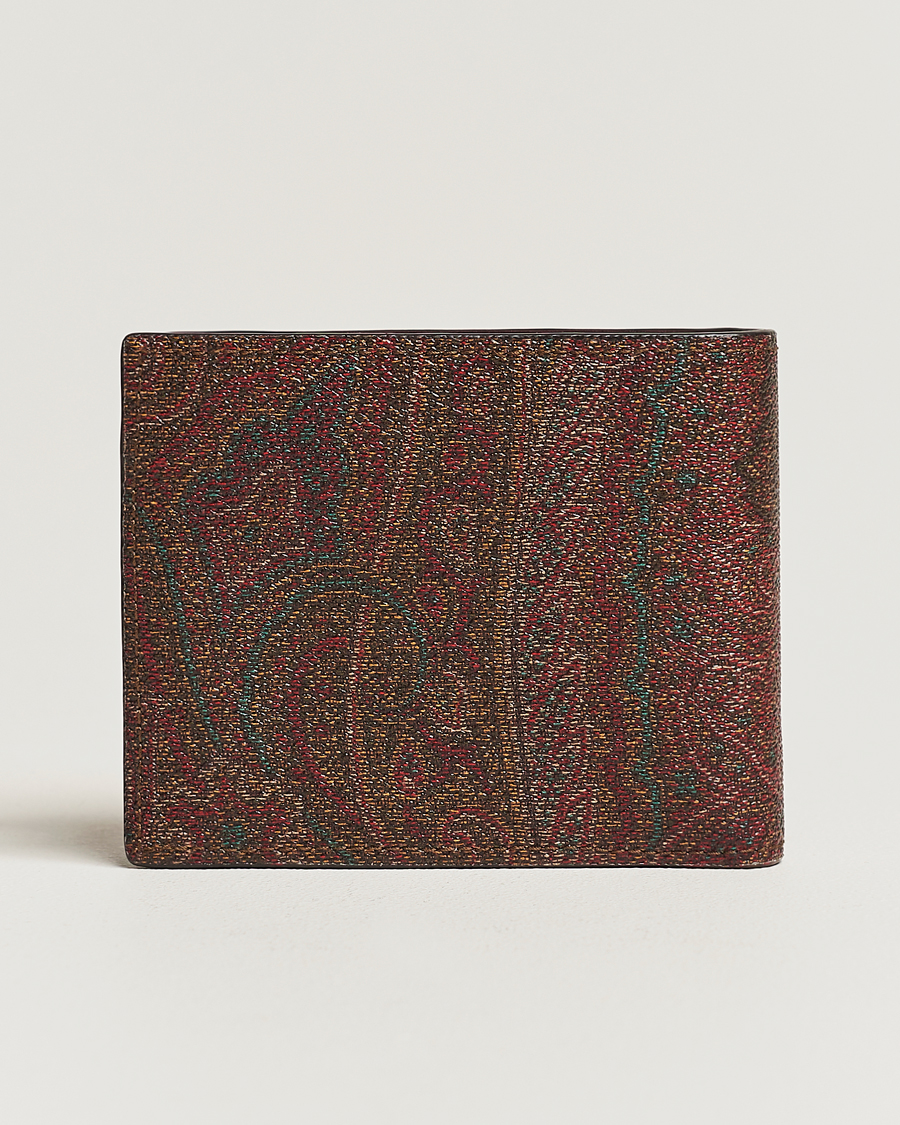 Heren | Etro Paisley Leather Wallet Burgundy | Etro | Paisley Leather Wallet Burgundy