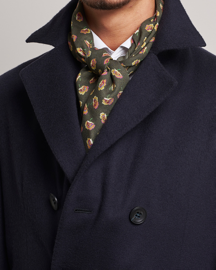 Heren | Etro Printed Wool/Silk Scarf Green | Etro | Printed Wool/Silk Scarf Green