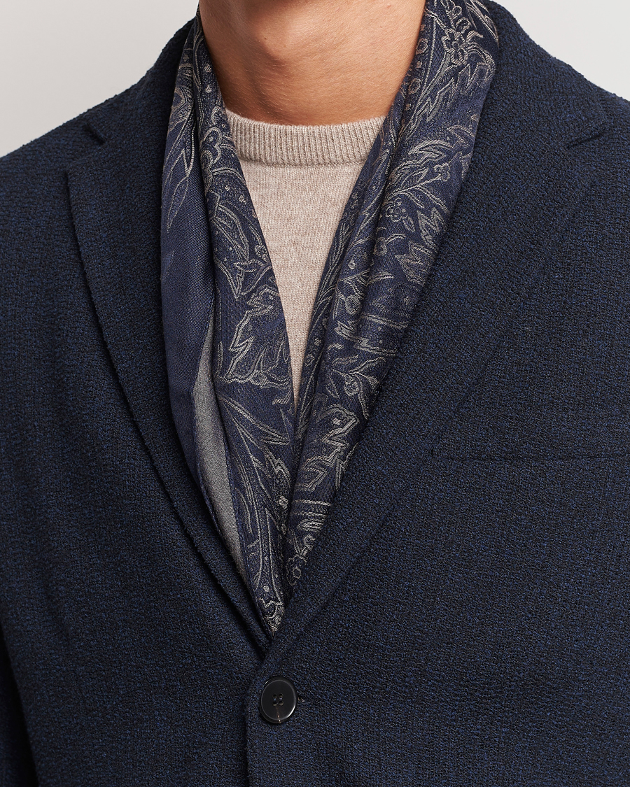 Heren |  | Etro | Silk/Viscose Scarf Navy