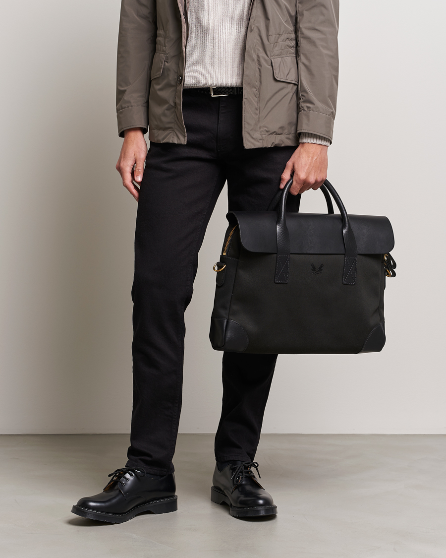 Heren | Formal Wear | Bennett Winch | Canvas Briefcase Black