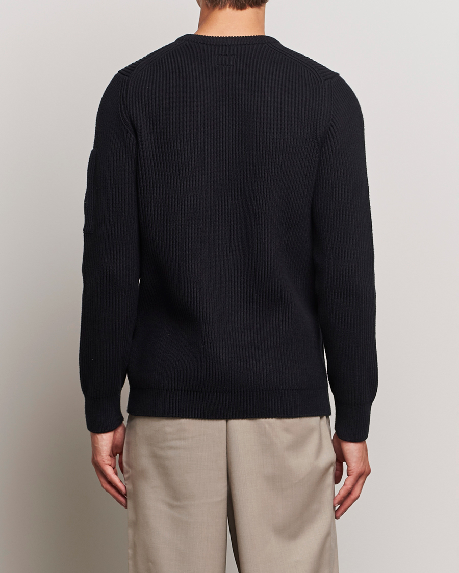 Heren | Truien | C.P. Company | Full Rib Knitted Cotton Crewneck Black