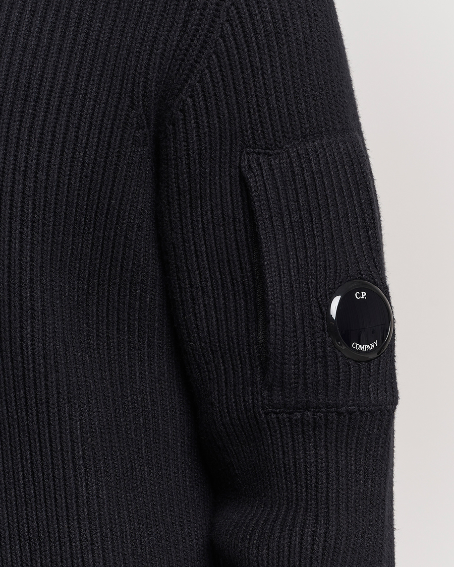 Heren | Truien | C.P. Company | Full Rib Knitted Cotton Crewneck Black