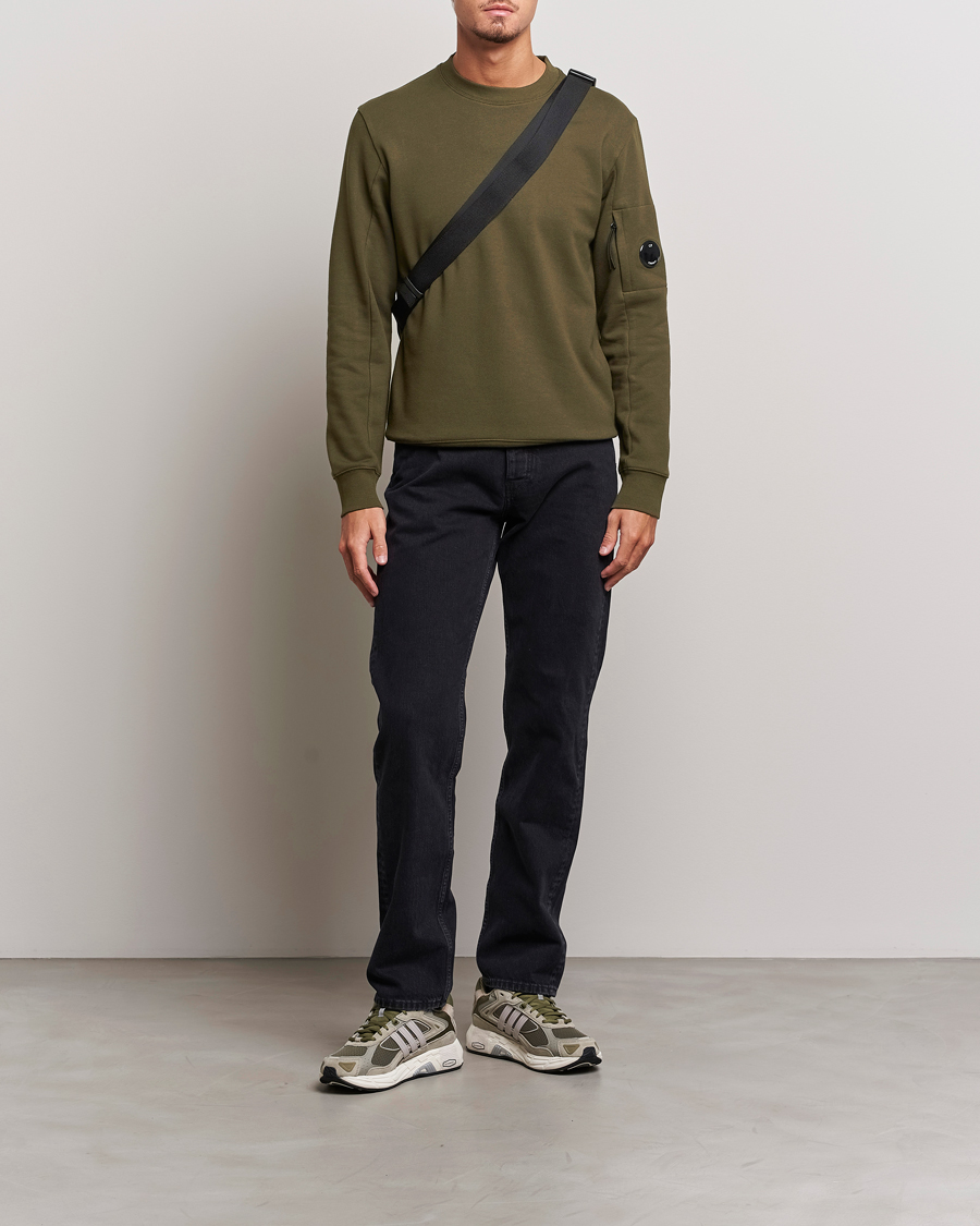 Heren | Truien | C.P. Company | Diagonal Raised Fleece Lens Sweatshirt Military Green