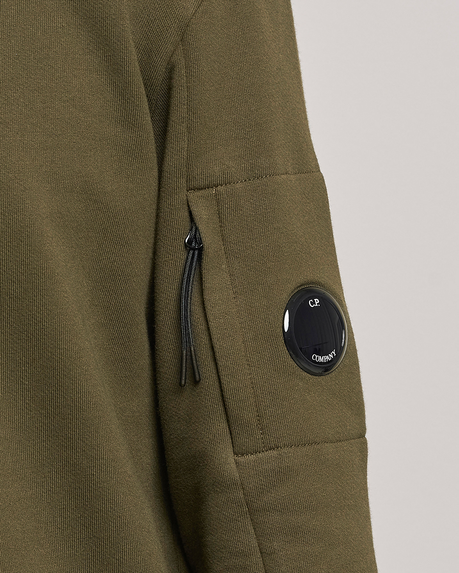 Heren | Truien | C.P. Company | Diagonal Raised Fleece Lens Sweatshirt Military Green