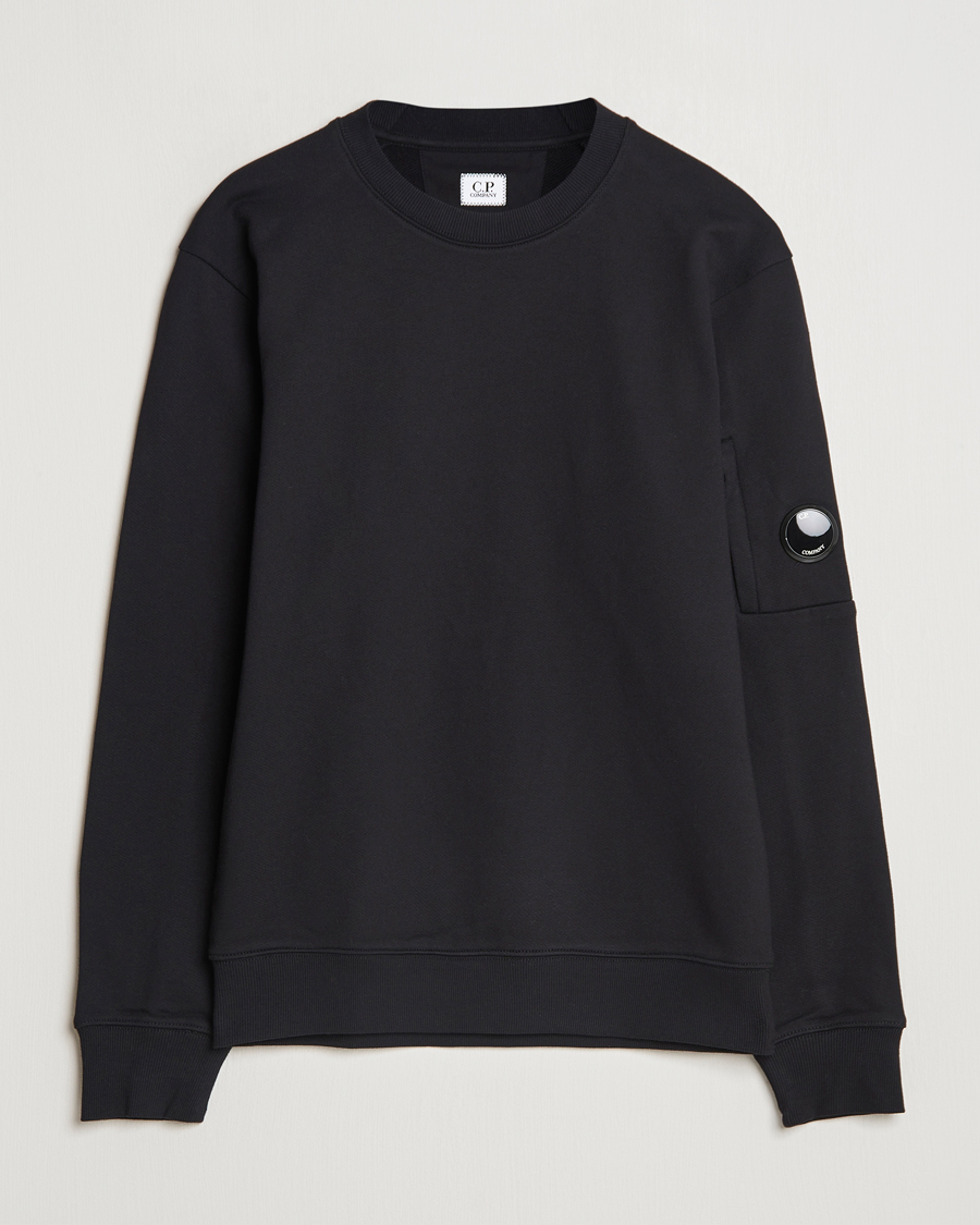 Heren | Truien | C.P. Company | Diagonal Raised Fleece Lens Sweatshirt Black