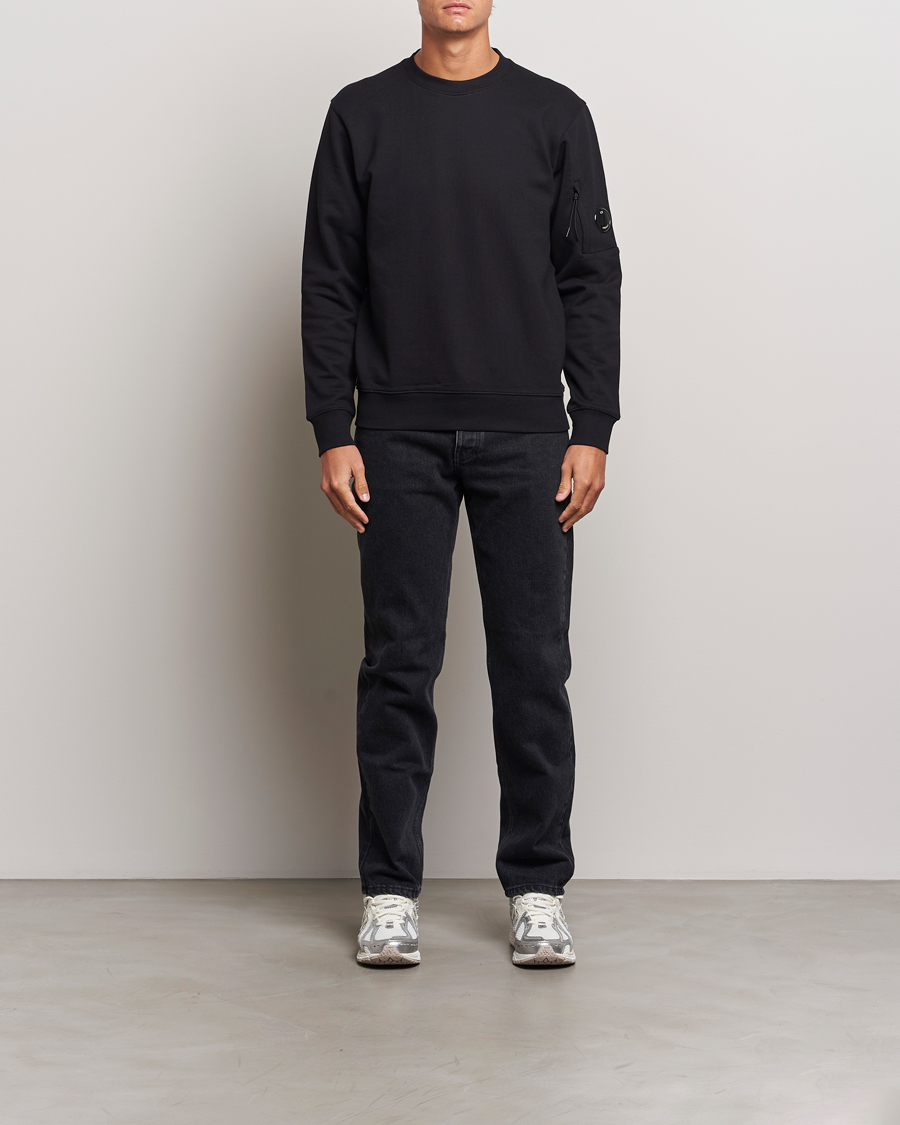 Heren | Truien | C.P. Company | Diagonal Raised Fleece Lens Sweatshirt Black