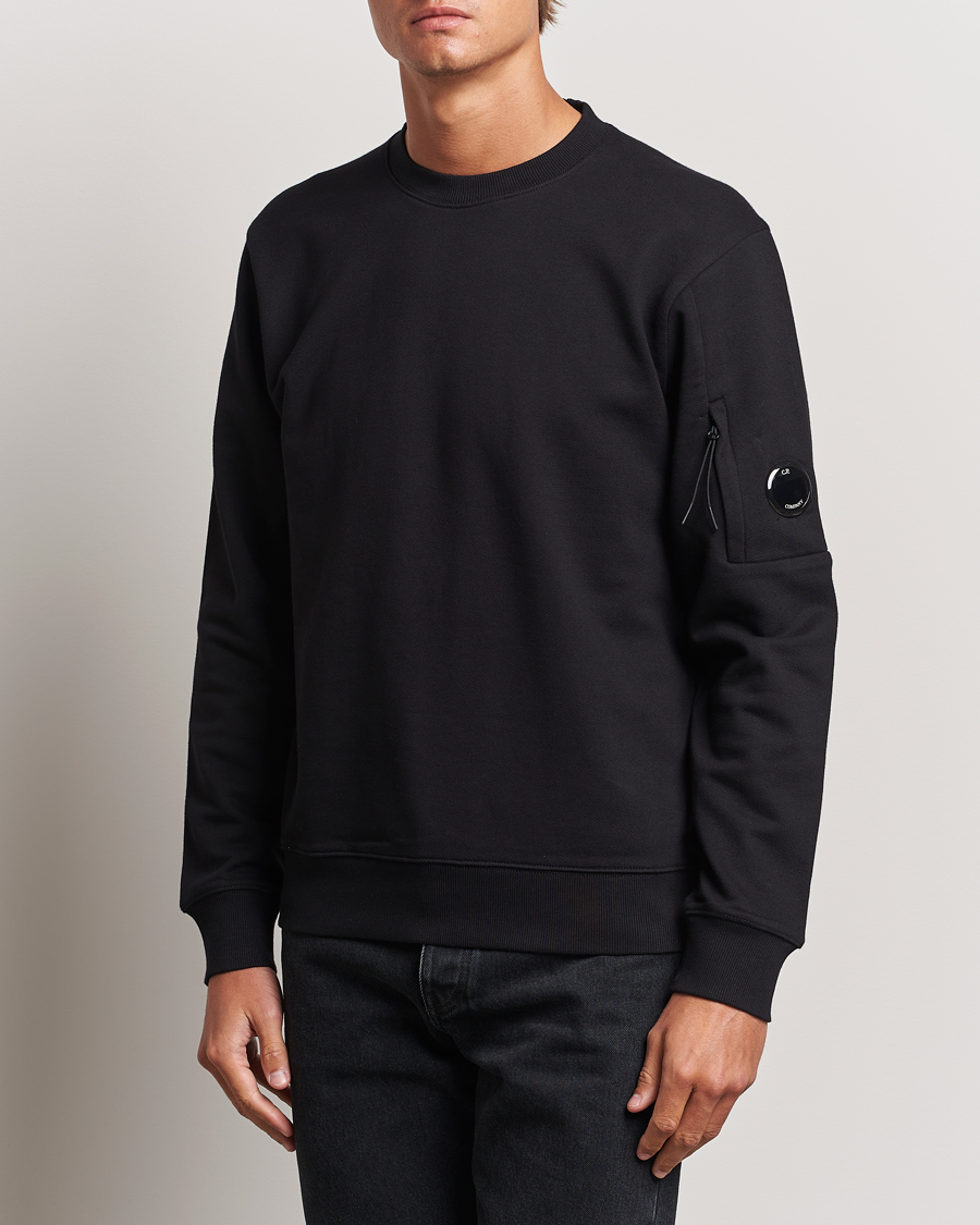 Heren | Truien | C.P. Company | Diagonal Raised Fleece Lens Sweatshirt Black